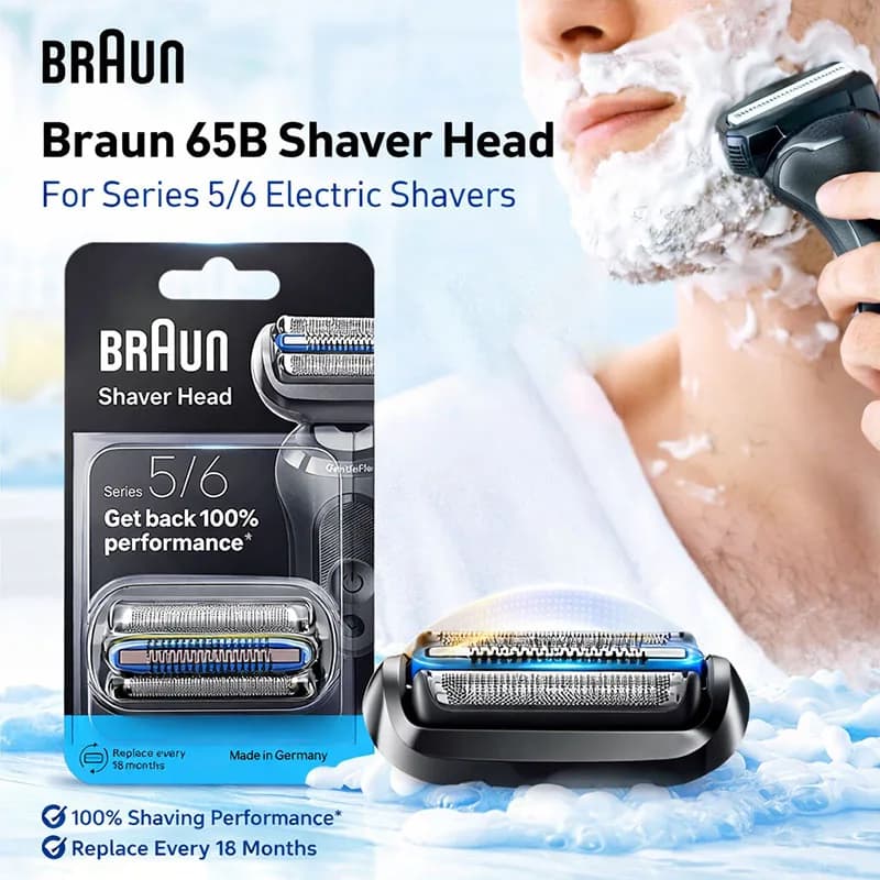 رأس حلاقة Braun 65B قابلة للاستبدال ومتوافقة مع 52-A1200s و53-A10012s و52-W4000cs و52-W1320vs