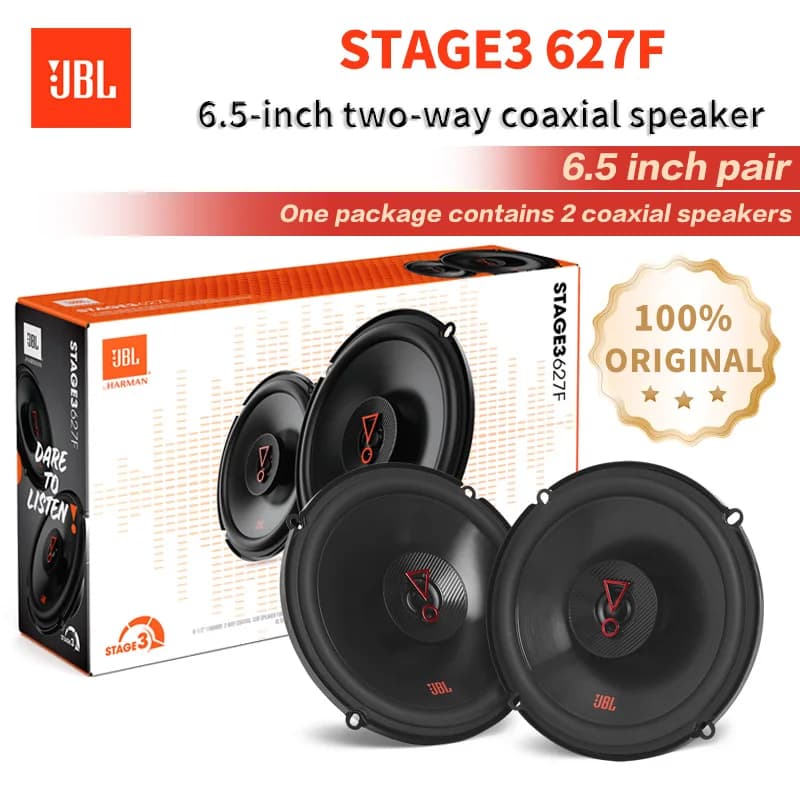 سماعة سيارة JBL مقاس 6.5 بوصة STAGE3 627F عالية الدقة محورية مضخم صوت تويتر مدى متوسط ستيريو