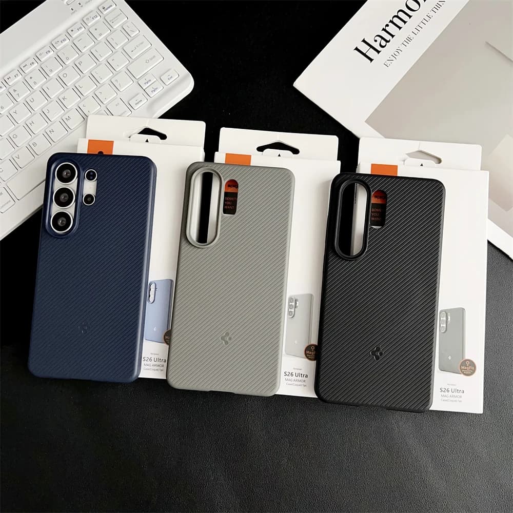 غطاء مغناطيسي من Spigen، TPU، لهواتف Samsung Galaxy S26 وS25 Ultra وS26 Plus وS25، متوافق مع الشحن اللاسلكي Magsafe، مقاوم للصدمات، ناعم غير لامع - 6