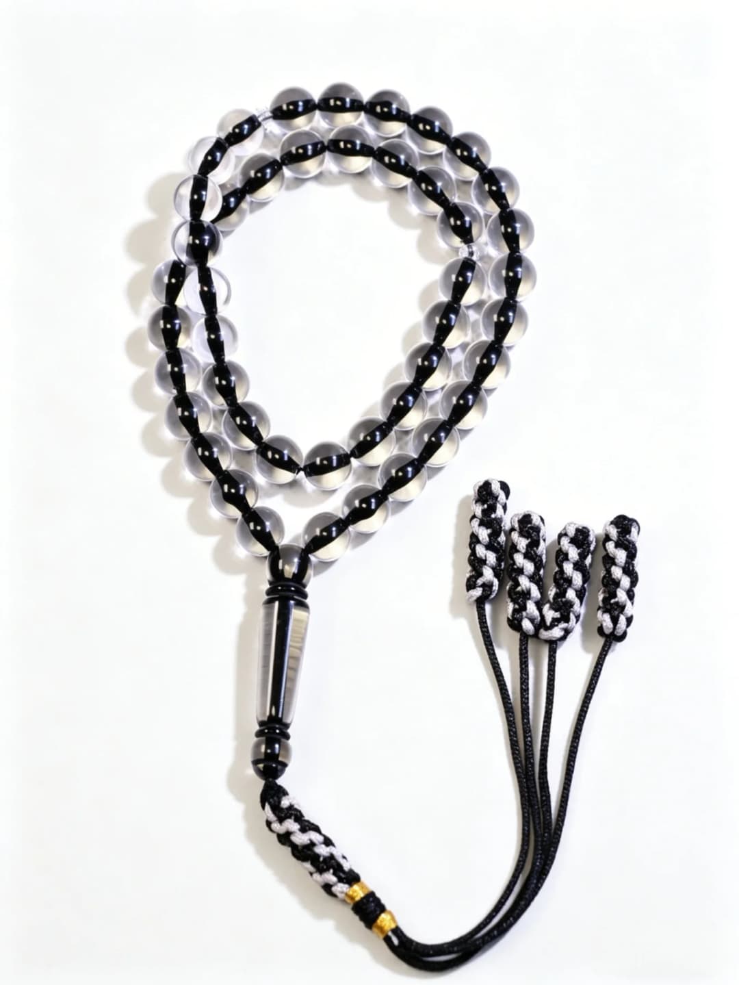 Handmade Mixed Color Tassel Islamic Tasbih 45 Transparent Beads Middle Eastern Prayer Beads - 3