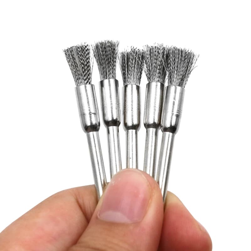 Wire Wheel Cup Brush Set Drill Polishing Dremel Tools 3mm Shank for Power Die Grinder Rotary Electric Abrasive Tool - 2