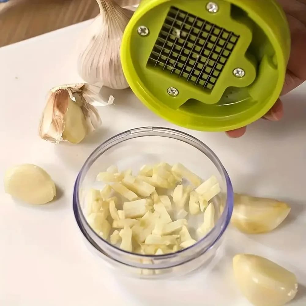 1pc Multifunctional Garlic Press Manual Mincer， ABS and Stainless Steel Garlic Slicer Handheld Ginger Masher with Storage Case - 3