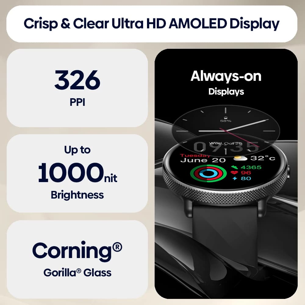 ساعة Zeblaze GTR 3 Pro بشاشة AMOLED لإجراء/استقبال المكالمات الهاتفية ساعة ذكية من الفولاذ المقاوم للصدأ 316L ساعة لياقة بدنية ذكية للرجال والنساء - 3