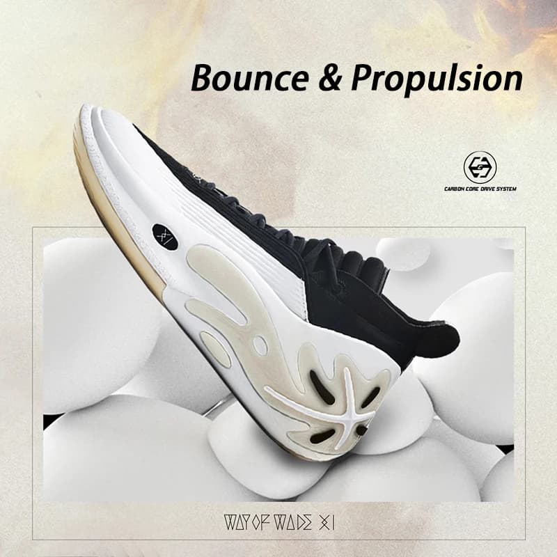 أحذية كرة سلة احترافية للرجال من لي نينغ WAY OF WADE 11 WHITE HOT مع دعامة لوحة كربون ودعم وسادة أحذية داخلية ABAU049 - 2