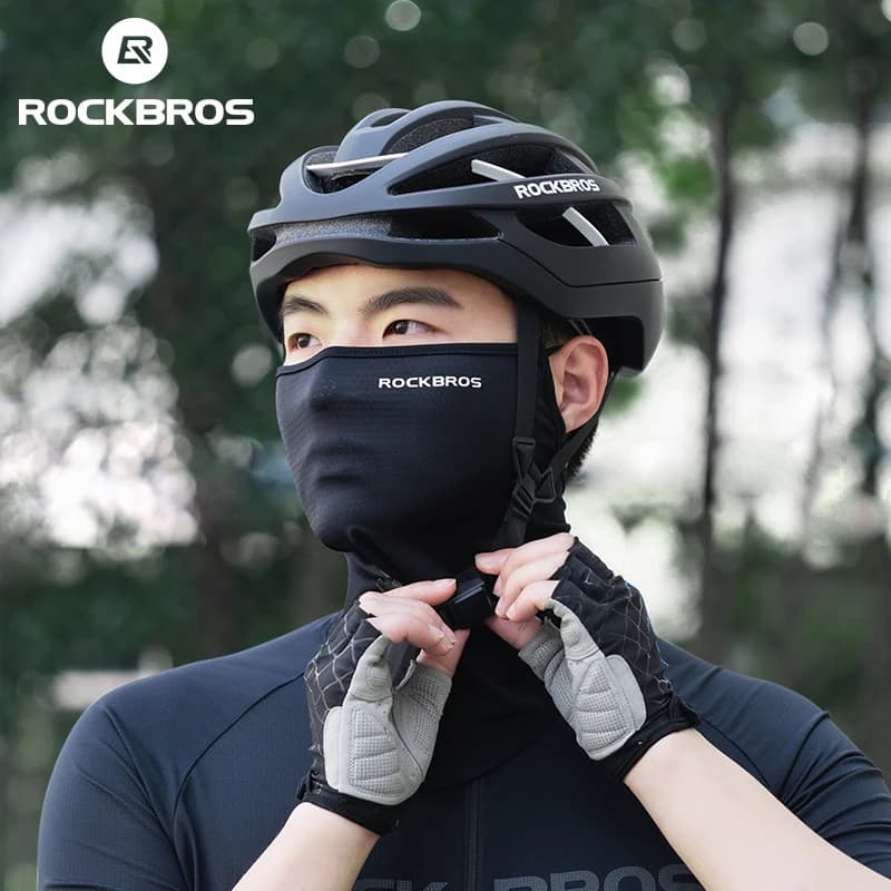 قناع وجه ROCKBROS الصيفي من الحرير الجليدي للدراجات قابل للتنفس ومضاد للأشعة فوق البنفسجية لتغطية الوجه والرقبة للدراجات الجبلية والطرق الرياضية - 5