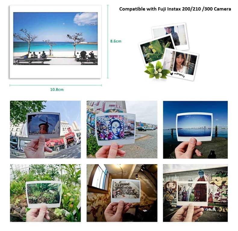 ورق تصوير Fujifilm Instax Wide أحادي اللون بحافة بيضاء، مقاس 5 بوصات، لكاميرات Fuji WIDE 300/400 وLomography Link Wide - 4