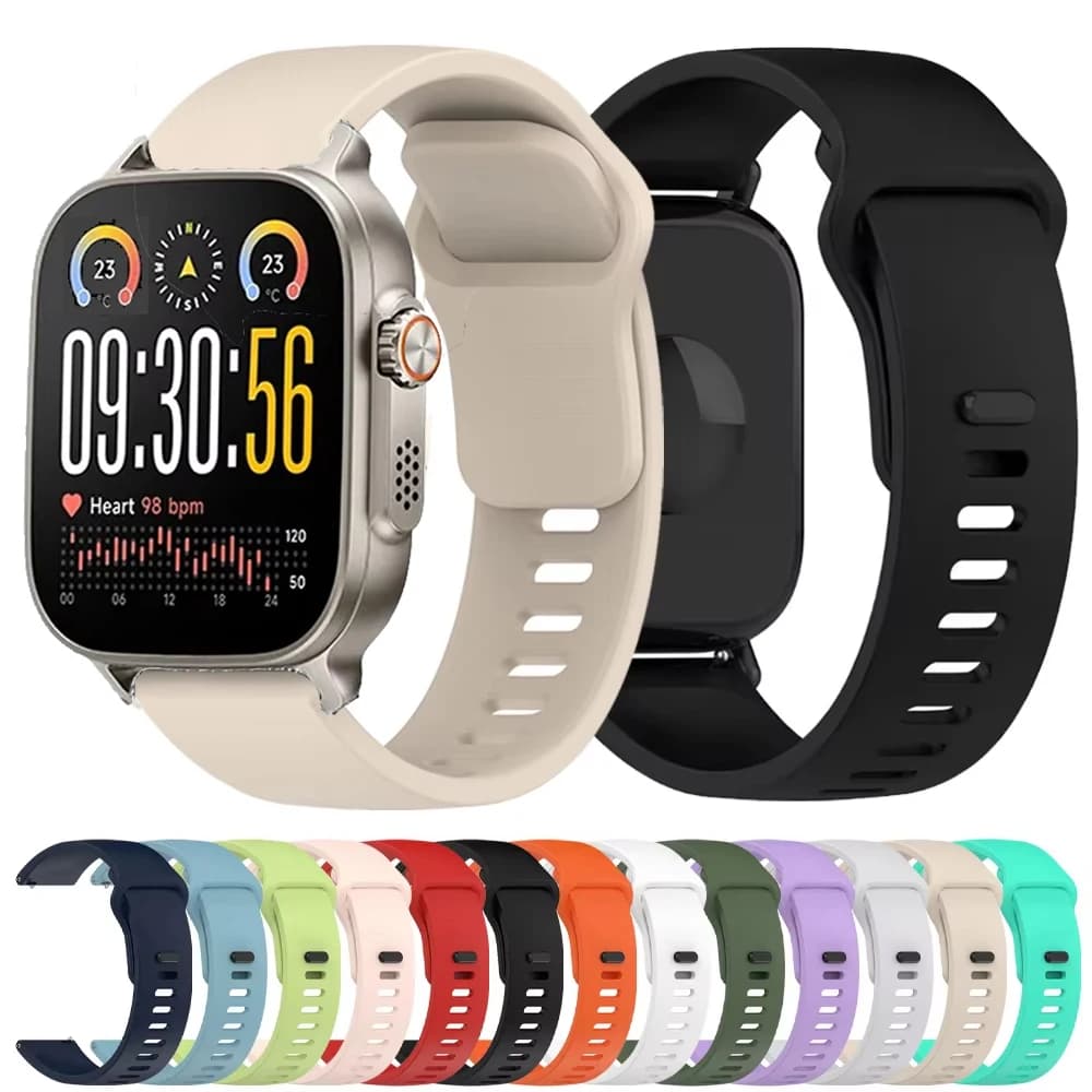 حزام سيليكون 22 مم لساعة Realme Watch 5 سوار رياضي لساعة Realme Watch S2/Realme S 2 و2 Pro و3 و3 Pro