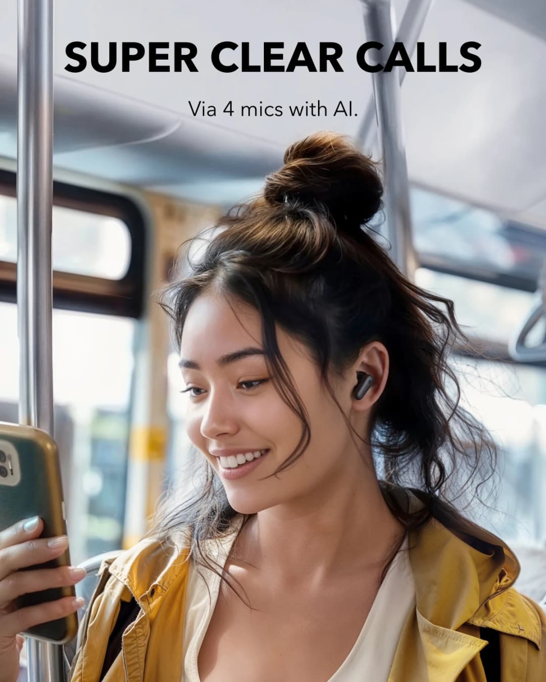 سماعات Soundcore P30i من أنكر، إلغاء ضوضاء قوي وذكي، صوت جهير قوي، وقت تشغيل 45 ساعة، بلوتوث 5.4 - 6