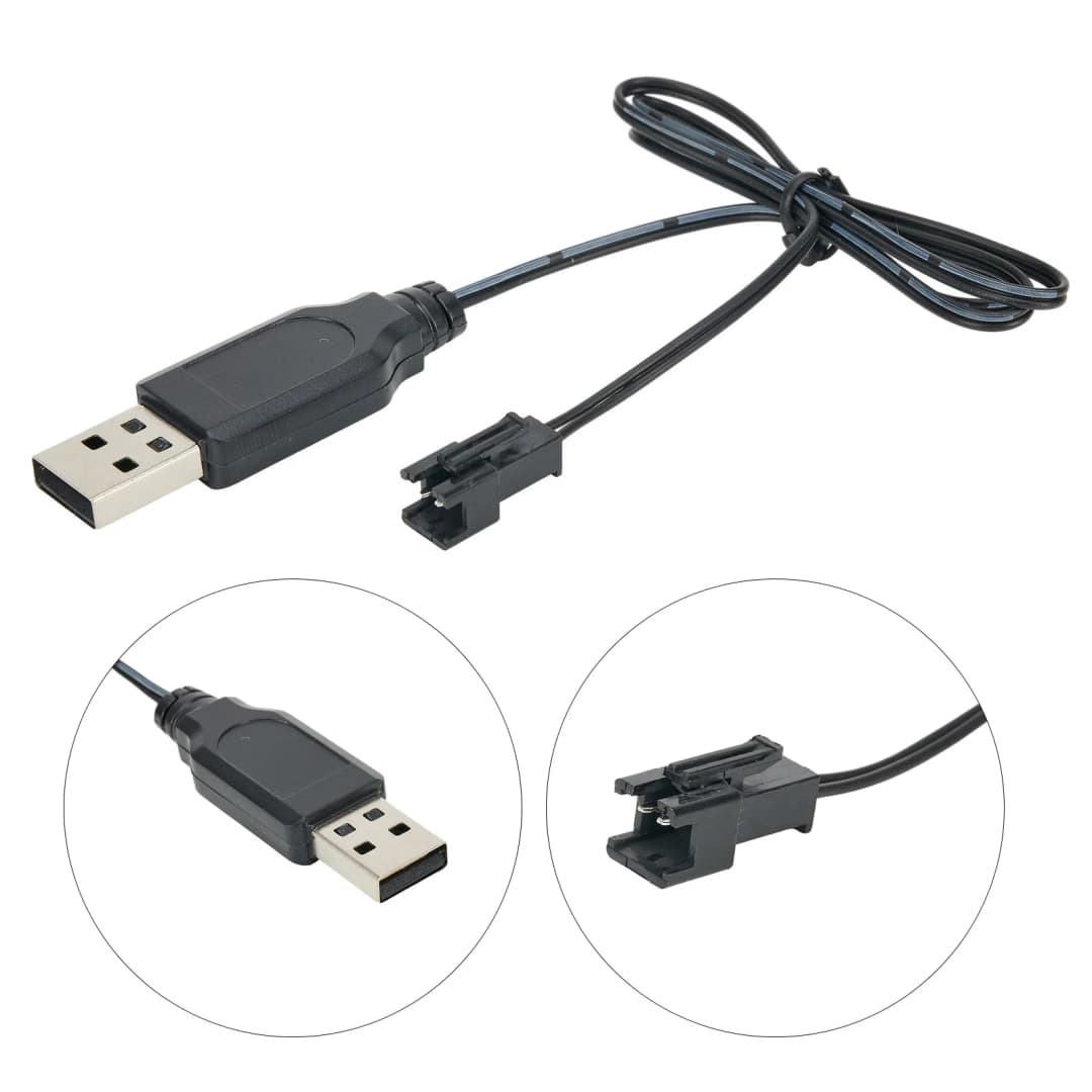 كابل شحن يو اس بي لبطاريات الليثيوم 3.7V مع موصل SM-2P لسيارات وطائرات وطائرات الهليكوبتر RC - 3