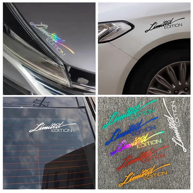 Creative LIMITED EDITION Car Laser Stickers English Letter Car Reflective Decal Reflective Decal Auto Styling Sticker 16*4cm - 5