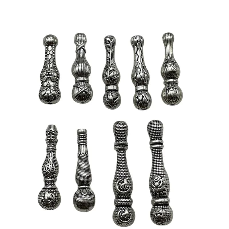 10pcs Rod-Shaped Rosary Pendant Connector For Jewelry Making DIY Handmade Prayer Beads Bracelet Necklace Metal Tassel Accessorie - 5