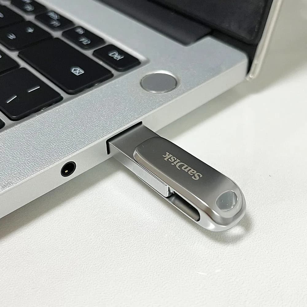 SanDisk Ultra Dual Drive Luxe USB Type-c بسعة 32 جيجابايت و64 جيجابايت و128 جيجابايت و256 جيجابايت و512 جيجابايت، USB 3.2 Gen 1، فلاش درايف معدني للهاتف من النوع C OTG - 4
