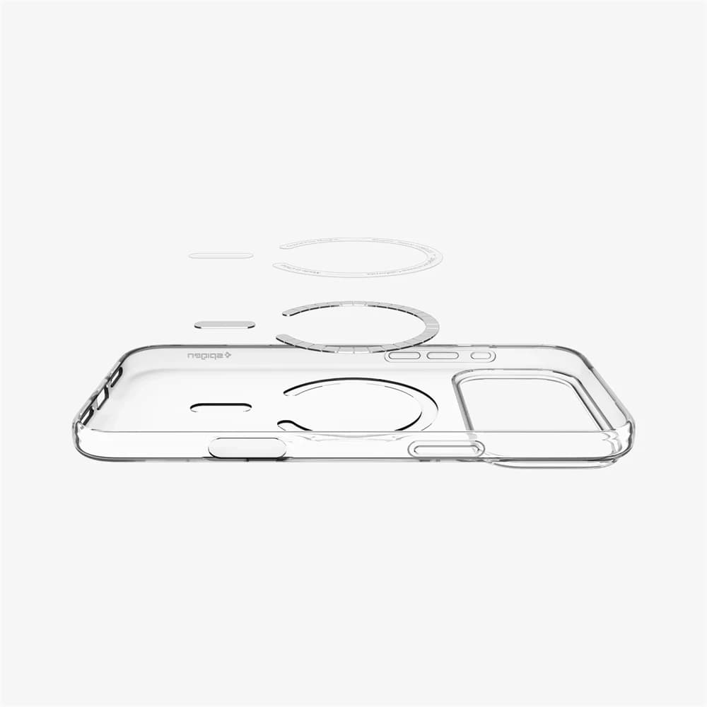 غطاء شفاف مقاوم للاصفرار من Spigen لهاتف iPhone 17 Pro Max 16 15 14 13 12Plus Air متوافق مع Magsafe علبة مغناطيسية Ultra Hybrid MagFit TPU - 4