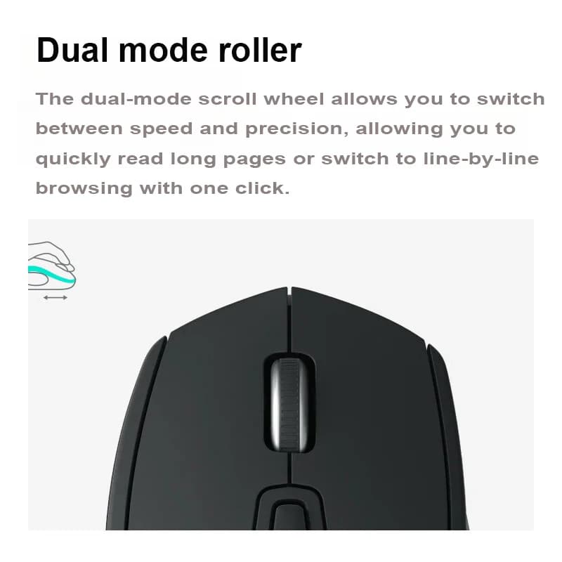 ماوس Logitech M720 اللاسلكي بتقنية Bluetooth - ماوس مكتبي - ماوس لاسلكي بوضع مزدوج Bluetooth - 4