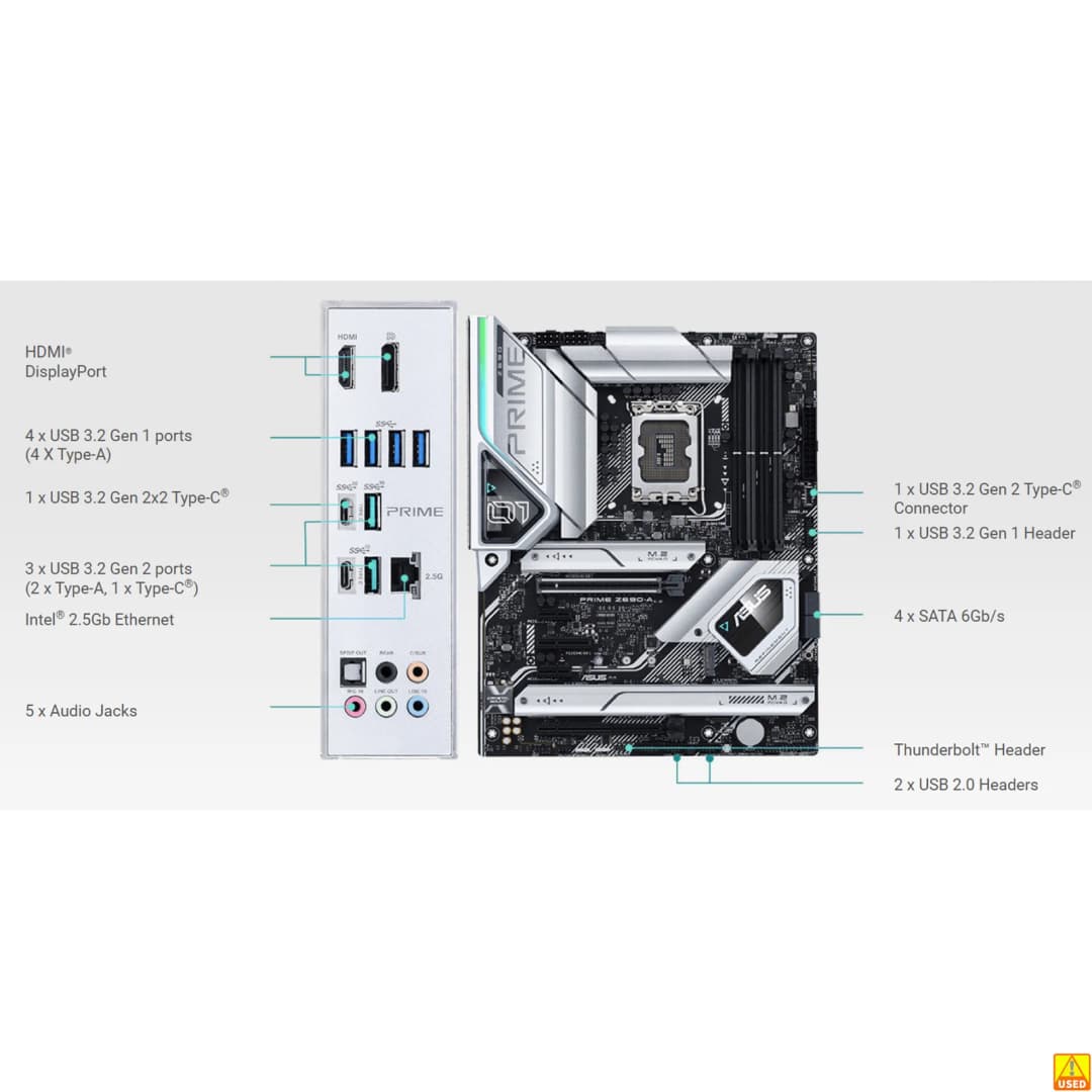 ASUS PRIME Z690-A Motherboard Socket LGA1700 CPU DDR5 6000(O.C) Memory Chipset Z690 ATX Mainboard - 5
