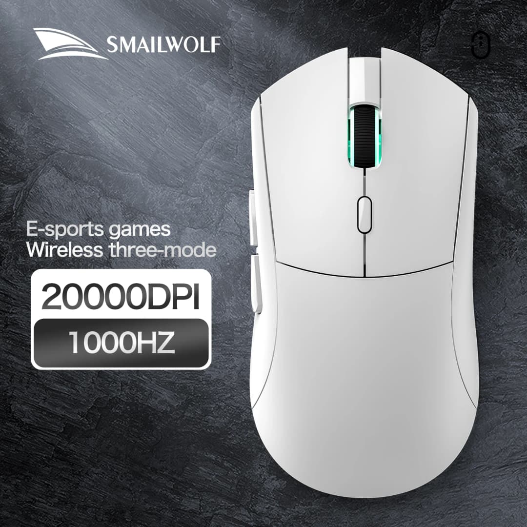 ماوس لاسلكي بلوتوث SMAILWOLF RS7، وضع ثلاثي للألعاب، مناسب لأجهزة الكمبيوتر المحمولة والمكتبية، PAW3311، مناسب للأيدي الكبيرة - 6