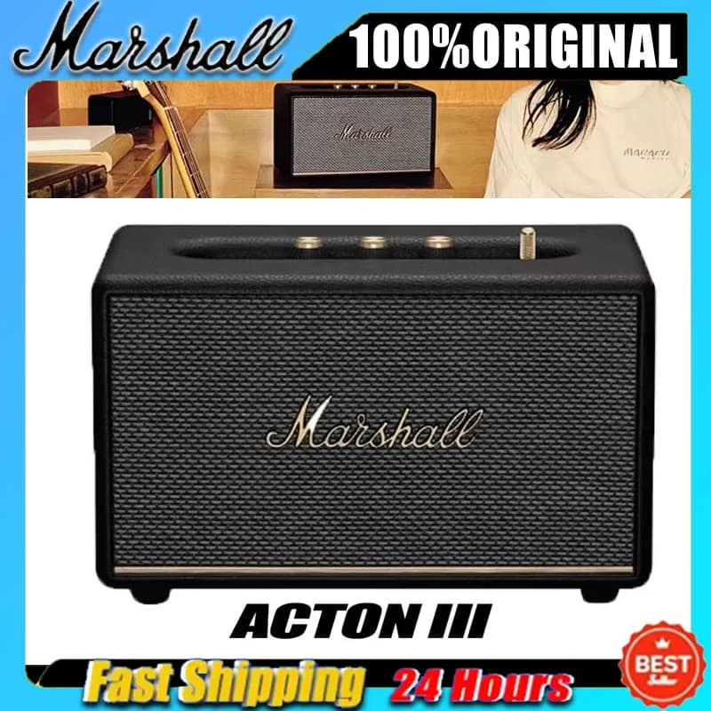 Marshall ACTON3 Portable Bluetooth Speaker Deep Bass Powerful Sound Stereo Wireless Speaker IPX4 Waterproof for Party Outdor