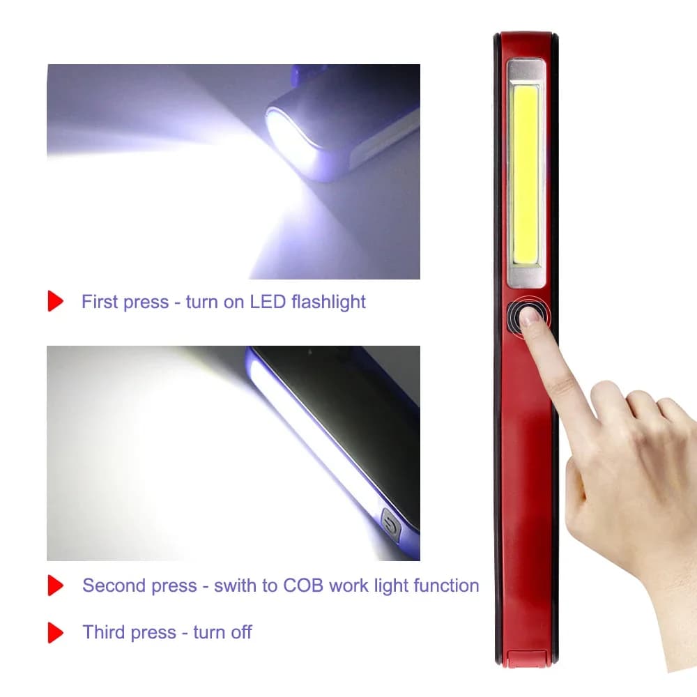 USB Charging LED Flashlight COB Rechargeable Magnetic Pen  lamp Hand Torch Work Light For Camping Lanterns Tactical Night Light - 3