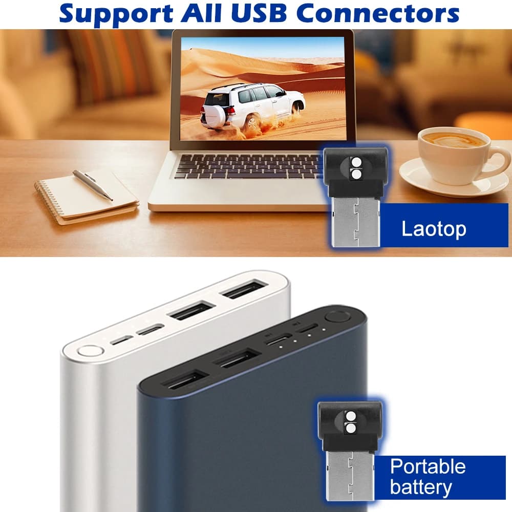 إضاءة طوارئ صغيرة USB إضاءة قدم السيارة اكسسوارات سيارة إضاءة جو LED داخلية للسيارة - 4