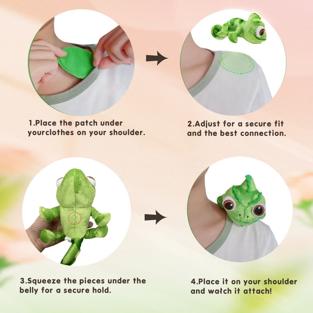 Pascal  Rapunzel Chameleon Plush Toy Soft Stuffed Animals Plush Shoulder Plush Suitable for Parties Perfect Gift for Kids - 6
