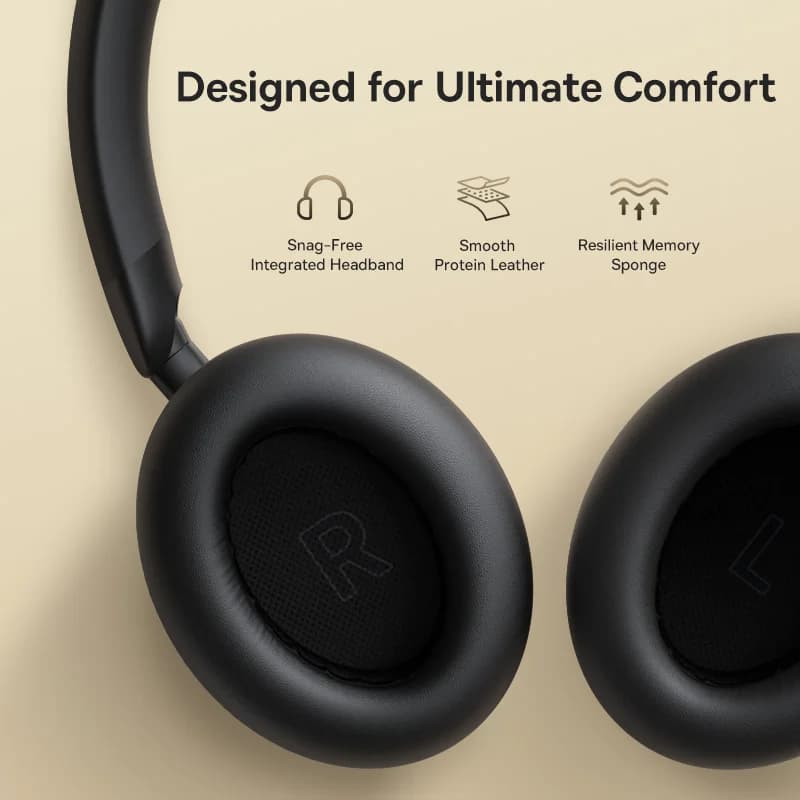 Baseus Bowie MH1 Bluetooth Headphones 48dB Noise Cancellation Hi-res LDAC Over Ear Headset Audio Wireless Earphone Earbuds - 5