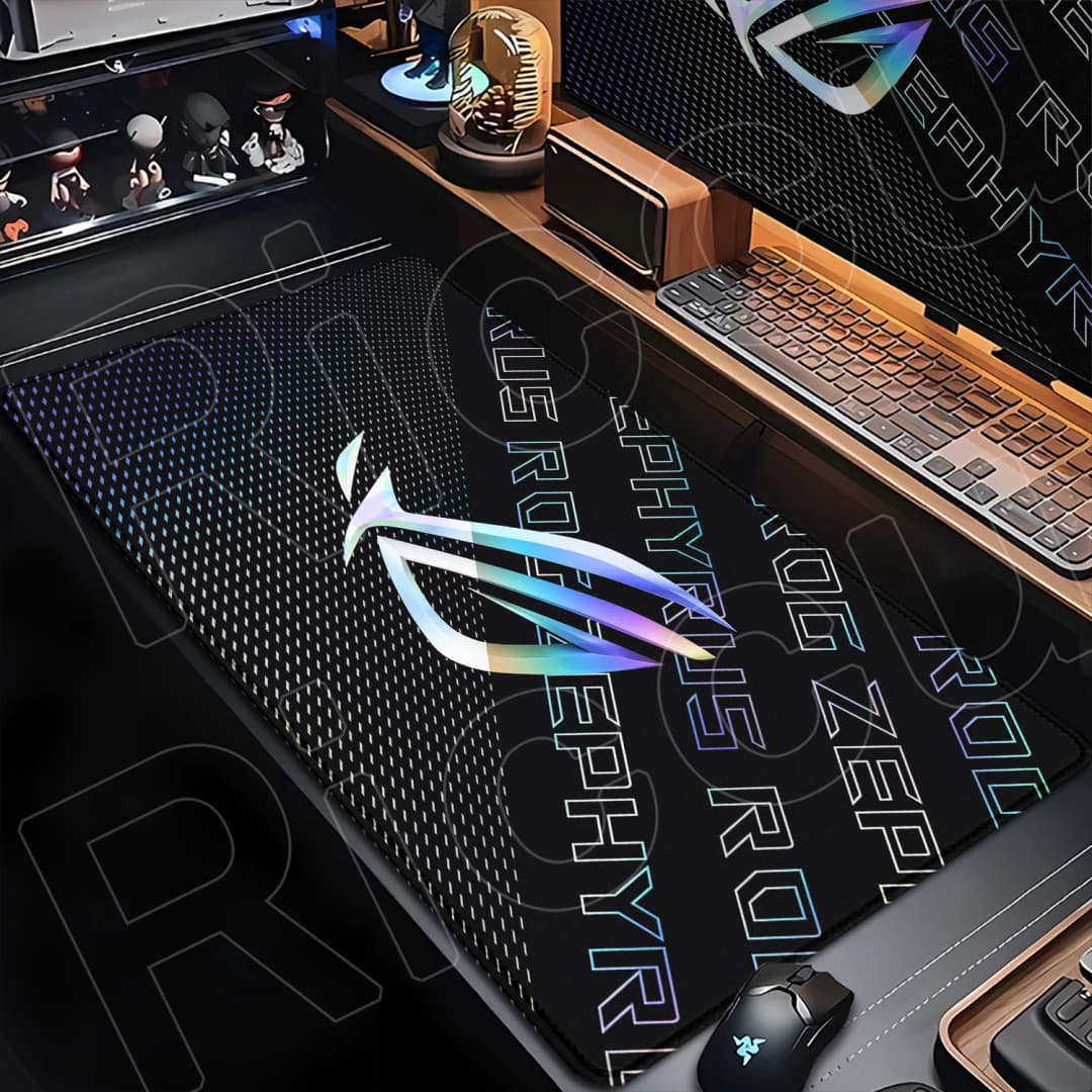 حصيرة طاولة كبيرة مقاس 1200x600 مم لألعاب الكمبيوتر، حصيرة ماوس Asus Rog لشخصيات الأنمي، إكسسوارات لوحة مفاتيح كمبيوتر الألعاب، مقاومة للانزلاق