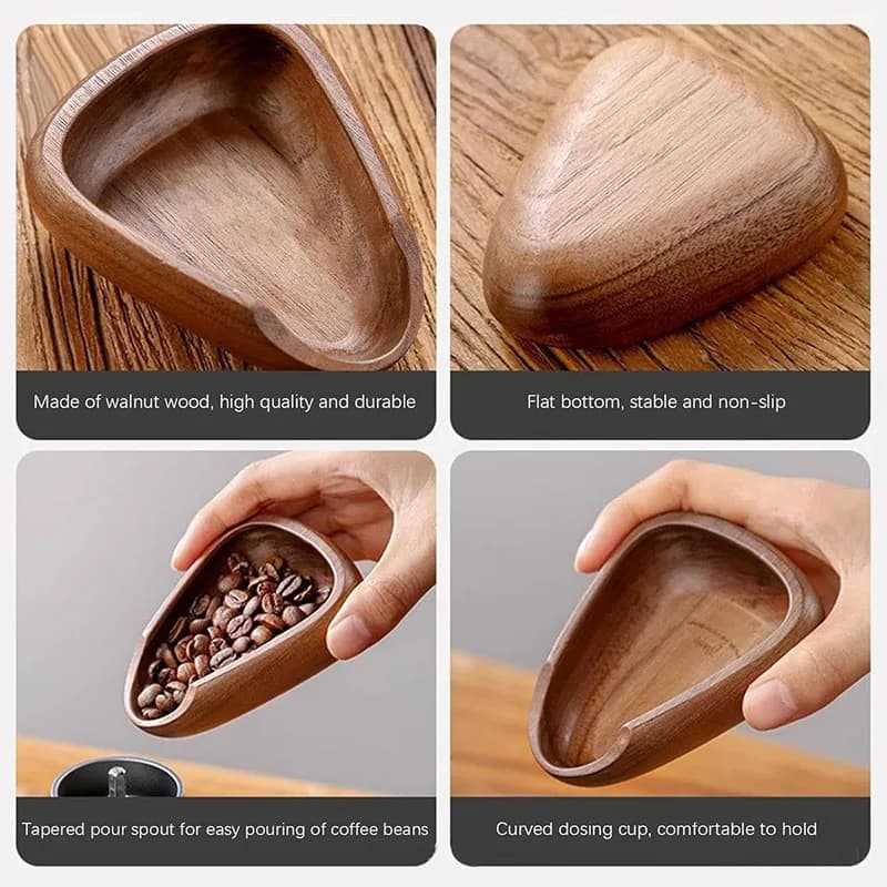 Coffee Beans Dose Trays Solid Wood Walnut Bean Shovel Scoops Measure Tea Separator Vessel Espresso Kitchen Tools - 4