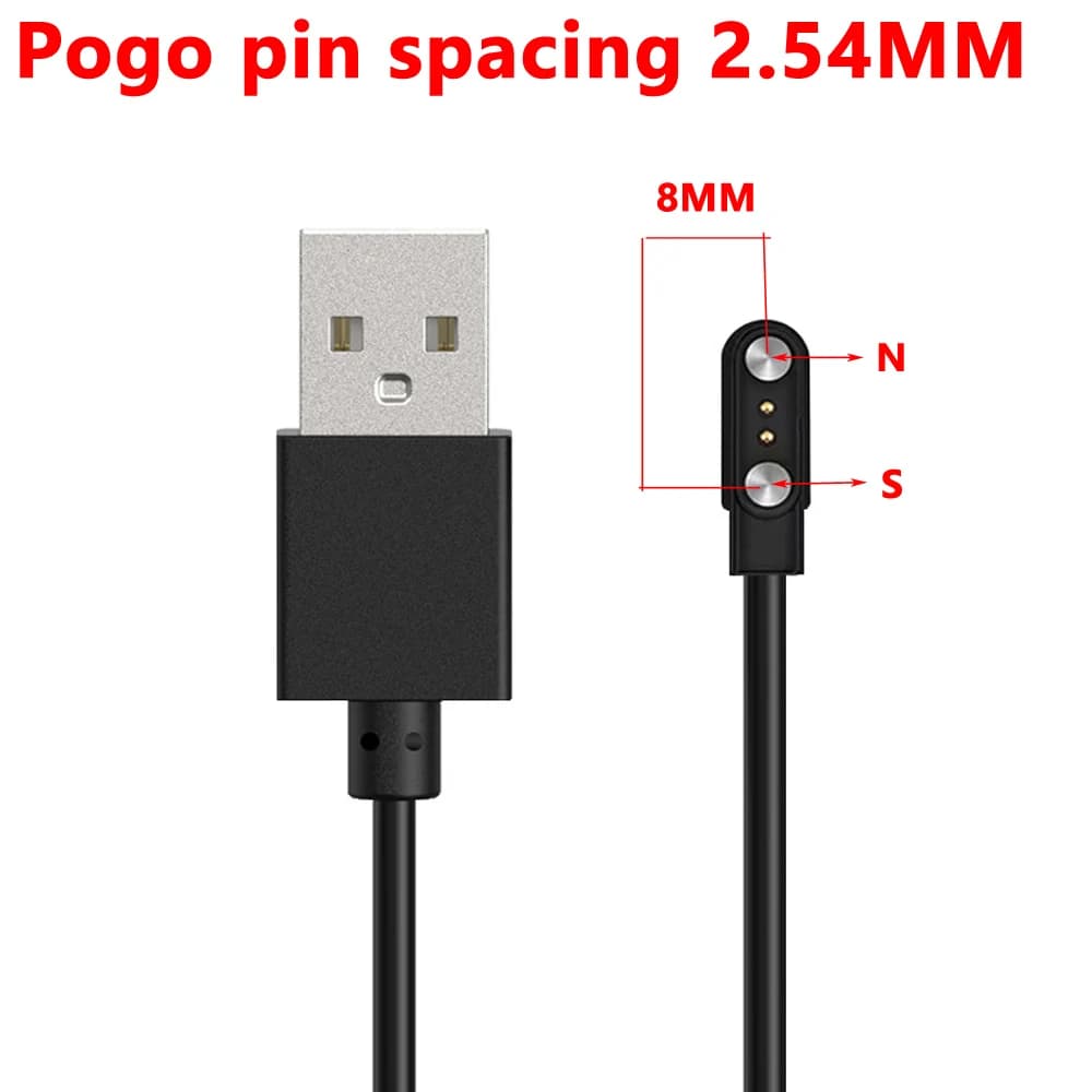2Pin Pogo Magnet Cable for Kids Smart Watch Charging Cable USB 2.0 Charge Cable for Q750S T88 A20 A20S TD05 V6G Magnetic Charger - 4