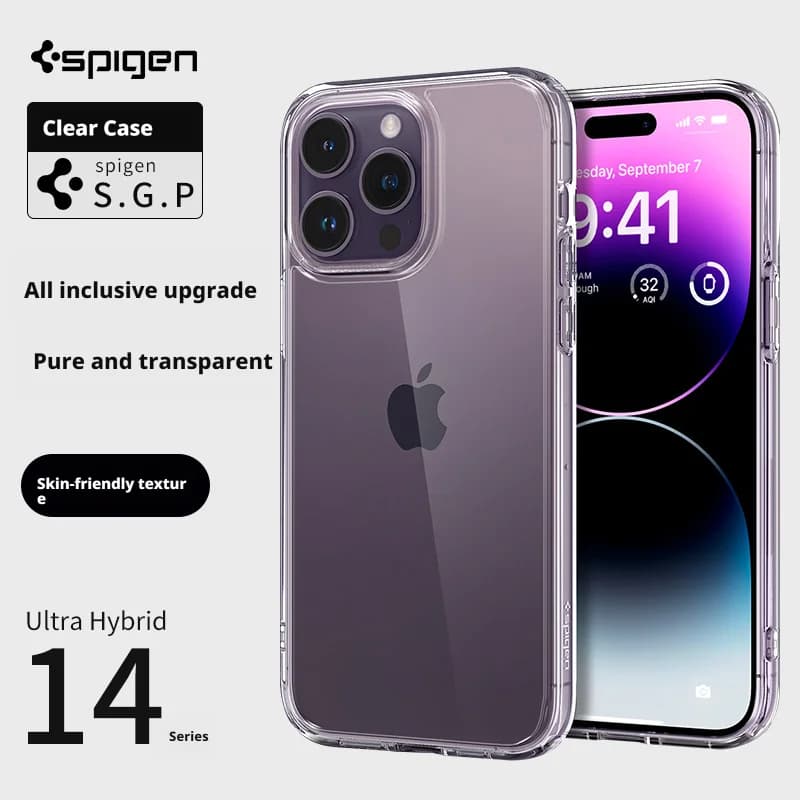 Spigen Ultra Hybrid Case For iPhone 17 Air 12 13 14 15 16 17 Pro Max 16 Plus Ultra-Thin Shockproof Protective Transparent Cover - 2