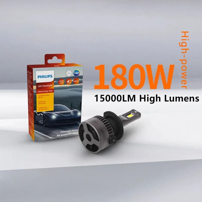 فيليبس ألتنيون رالي 3590 H1 H4 H7 كشاف LED سيارة H8 H11 H16 HB3 HB4 HIR2 180 واط 15000 لومن طاقة عالية 6500K مصابيح بيضاء باردة