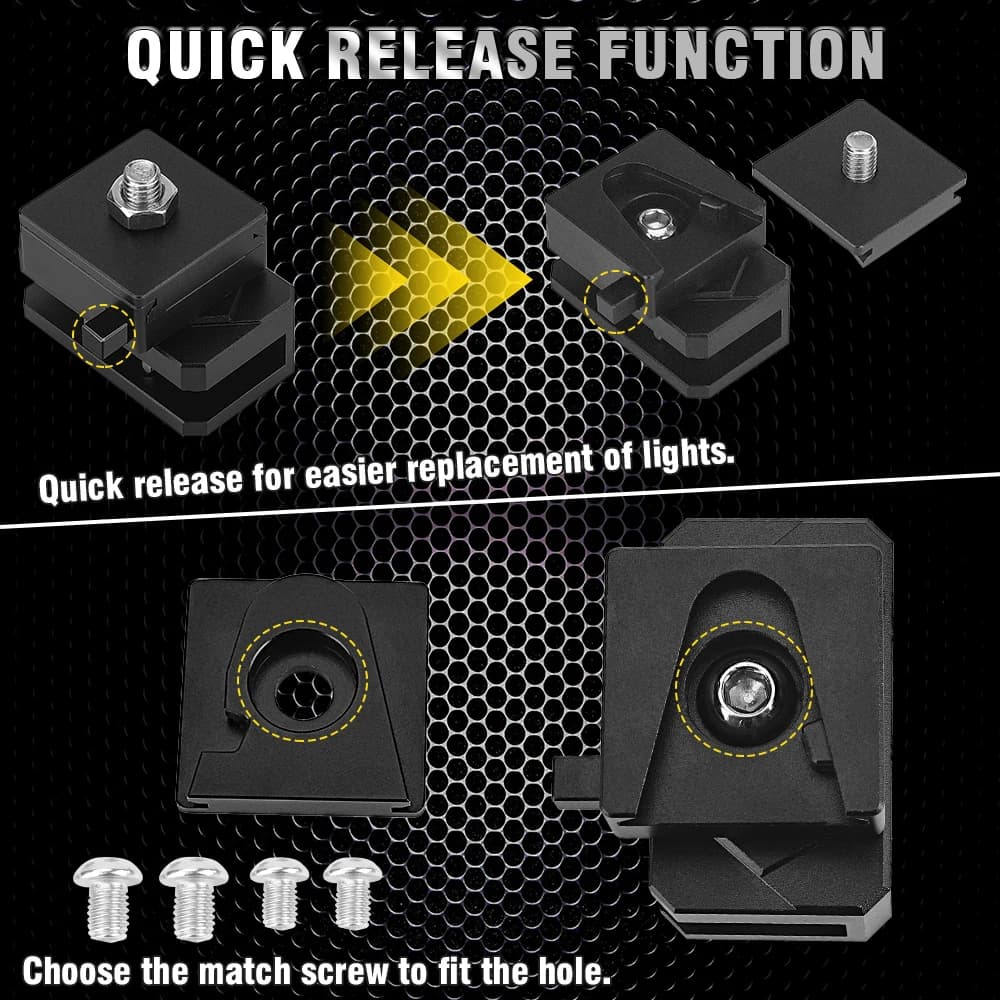 Quick Mount Bracket Release Plate Kit Universal Hood Work Ditch Light Mounting Holder for Pickup SUV Offroad 4X4 4WD Cars - 3