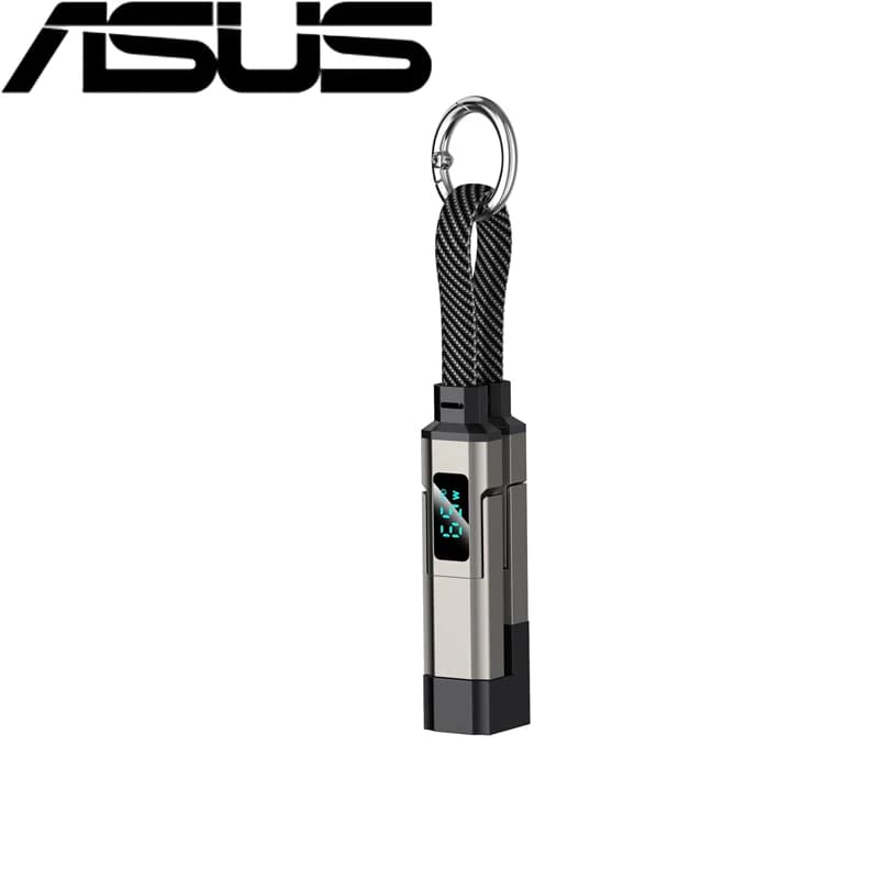 ASUS 65W 4 in 1 Digital Display Super Fast Charging Keychain Data Cable Intelligent Digital Display Short Wire for iphone - 5