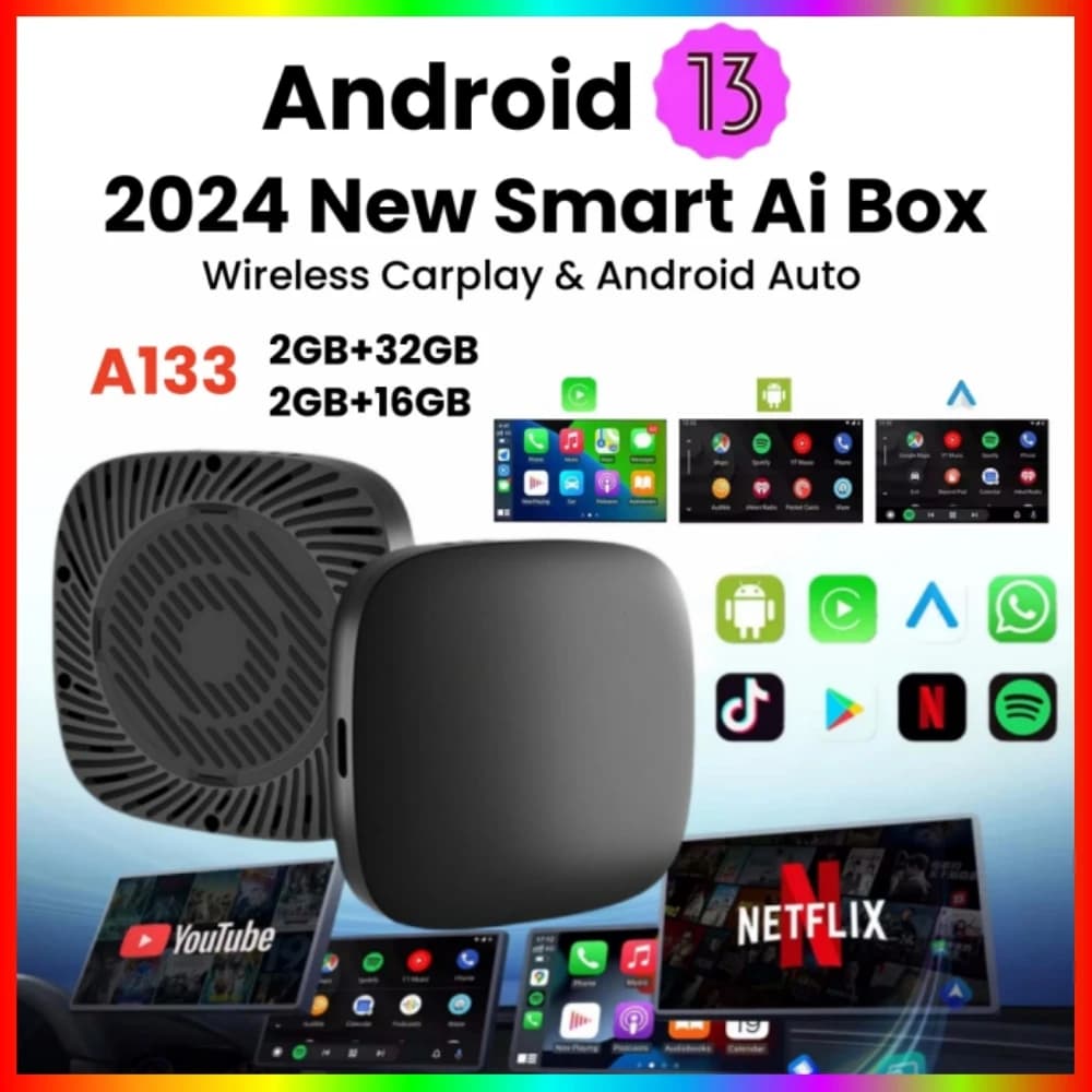 صندوق أندرويد 13 كار بلاي AI كار بلاي لاسلكي أندرويد أوتو واي فاي يدعم نتفليكس ويوتيوب لسيارات نيسان وفولكس فاجن وتويوتا ومازدا وهيونداي وفورد وMG - 2