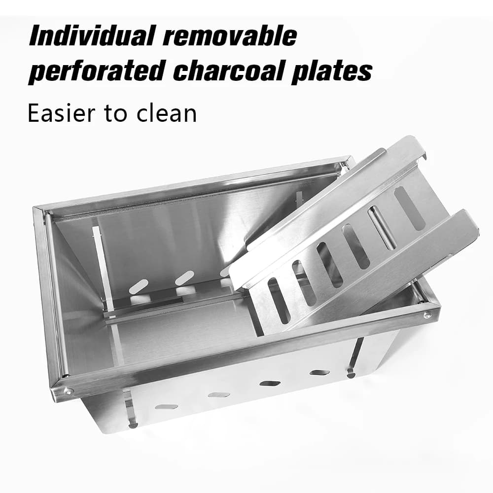 304 Stainless Steel Barbecue Grill Portable Outdoor Stove IGT Table Stove Folding Firewood Stove Barbecue Camping Stove - 2