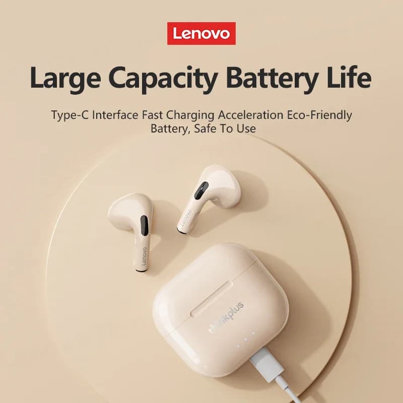 100% أصلي لينوفو LP40 بلس سماعة رأس بلوتوث لاسلكية صوت HiFi سماعات ستيريو رياضية سماعات أذن مع ميكروفون سماعات ألعاب - 6