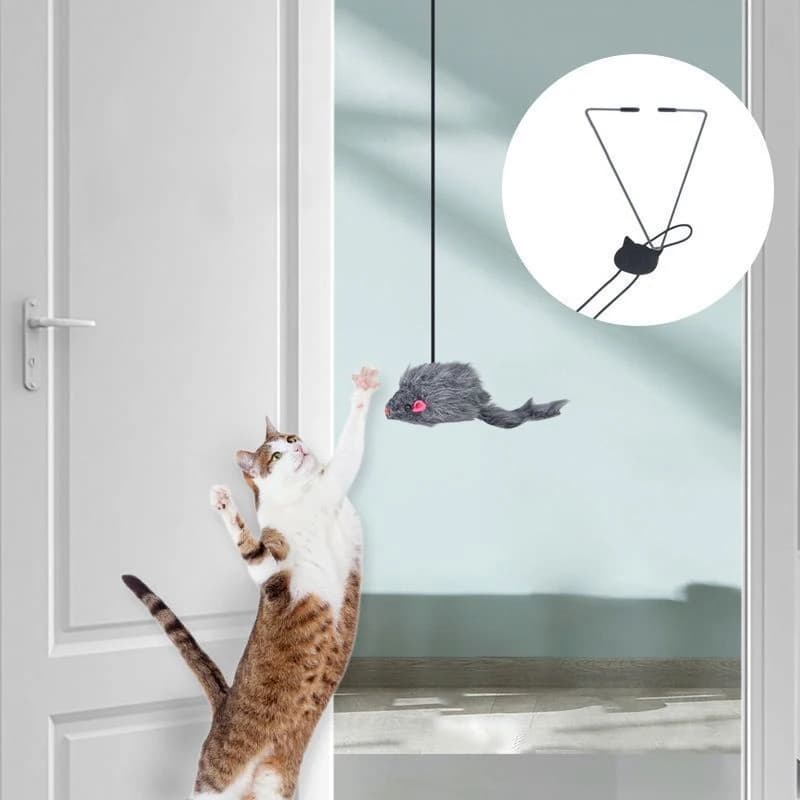 Interactive Cat Toy Hanging Clip Door Plush Mouse Self-hi Hanging Door Elastic Funny Cat Toy Juguetes Para Gatos - 5