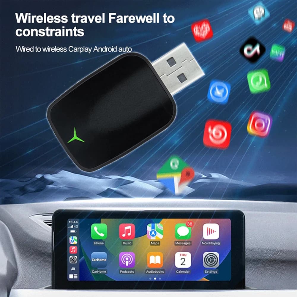 محول جديد من Wired To Wireless Carplay Android 2 في 1 تلقائي جهاز سيارة ذكي صندوق تشغيل فوري 5Ghz واي فاي اتصال سريع - 4
