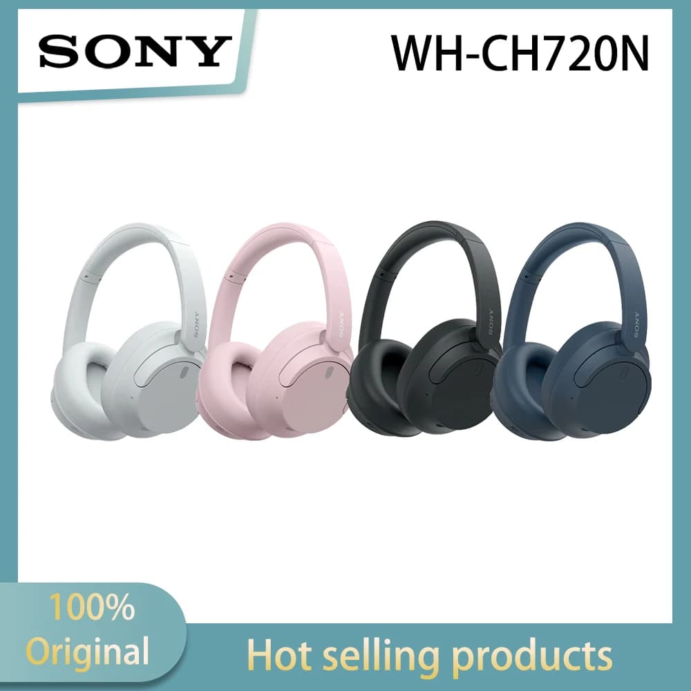 سوني WH-CH720N سماعات أذن لاسلكية مع إلغاء الضوضاء صوت ستيريو ووضع صوت محيطي قابل للتحكم على 20 مستوى لتعريف عالي