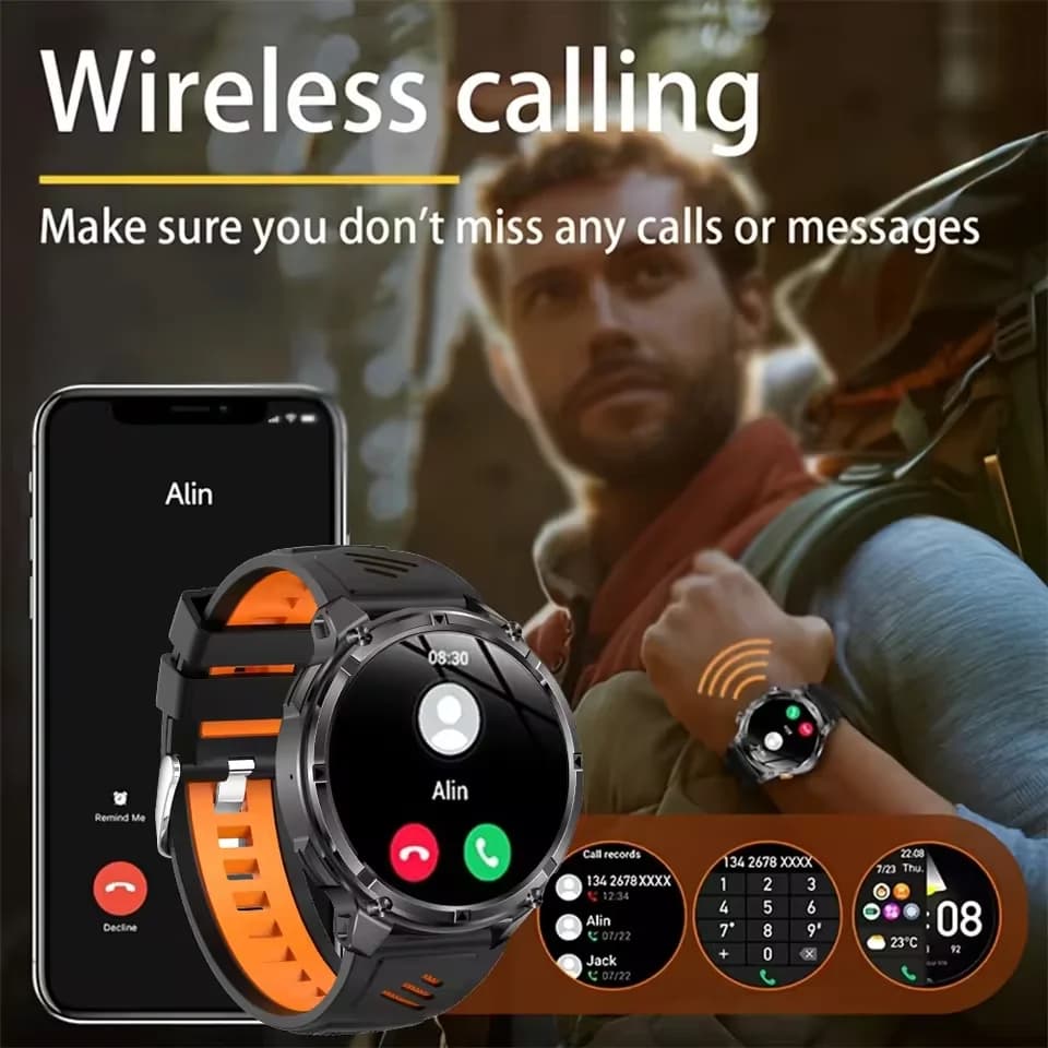 جديد T-Rex3 Ultra بطارية 1100mAh ساعة ذكية مع GPS ومسار وبوصلة ومقاومة للماء IP69K لتتبع الرياضة في الهواء الطلق وساعات ذكية عسكرية - 5