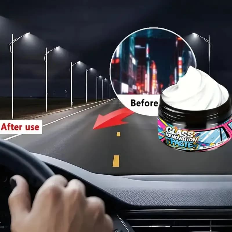 Glass Polishing Compound,Car Windshield Oil Film Remover Deep  Polishing Car Window And Mirror Repair Kit Car Scratch Compound - 2