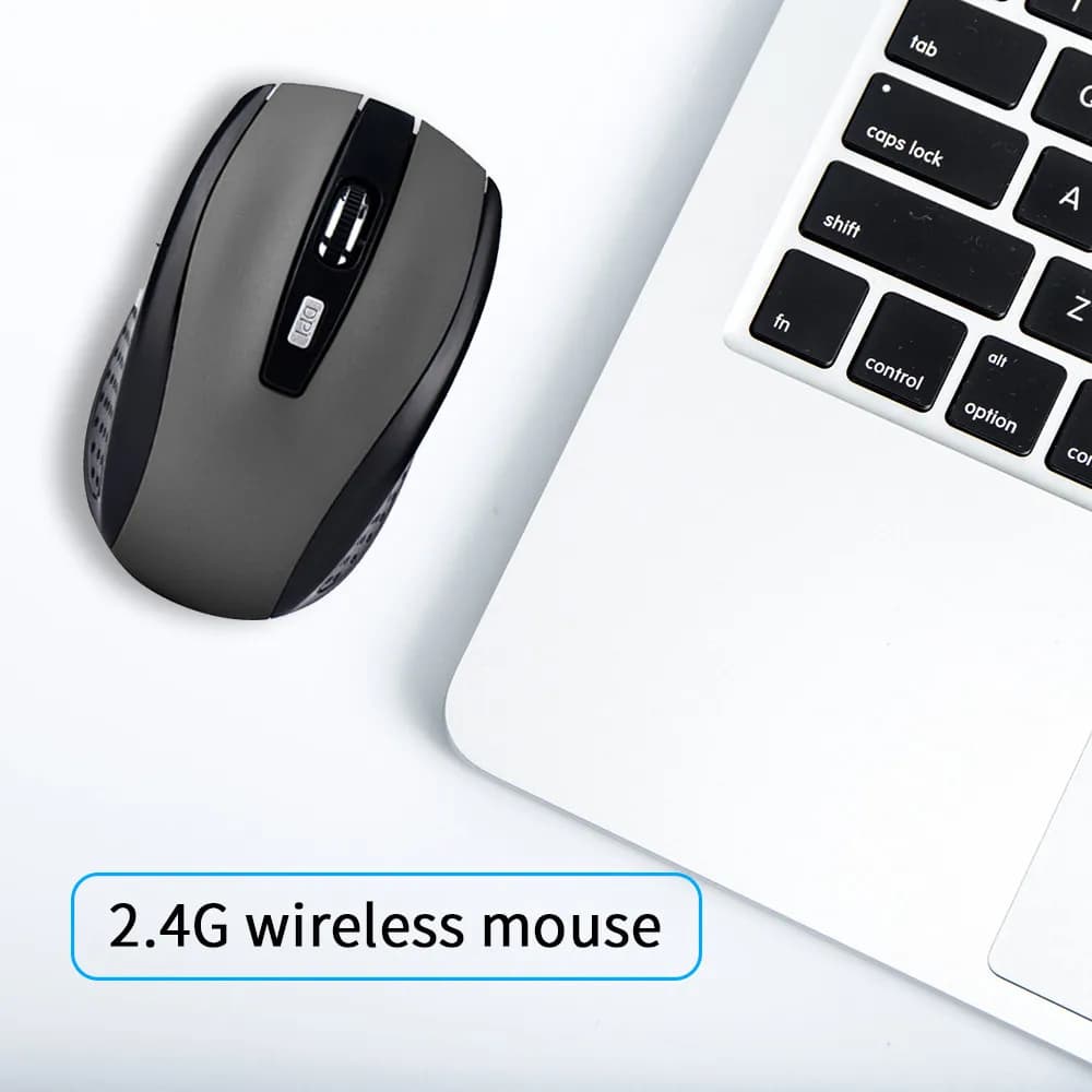 ماوس ألعاب لاسلكي 2.4G، 6D، بصري، صغير، بلا ضوضاء، DPI1600، متوافق مع أجهزة الكمبيوتر المحمولة وMacBook - 3