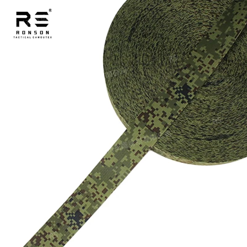 EMR Russia Pixel Digital Woodland Camouflage Printed Nylon Webbing Strap Durable Use for Tactical Gears Outdoor Bags Vests - 2