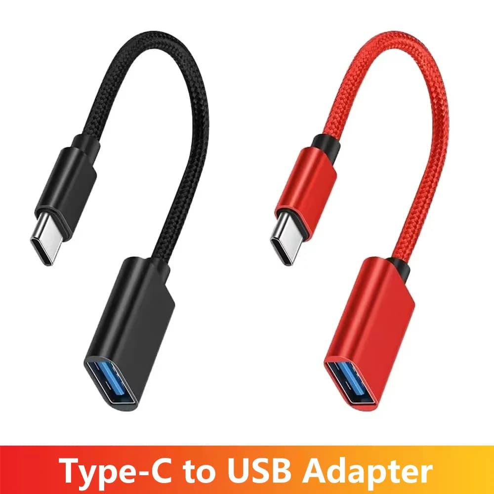 محول OTG من USB أنثى إلى Type C ذكر بكابل طول 15.5 سم لهواتف Xiaomi وSamsung S20 وHuawei محول كابل بيانات OTG