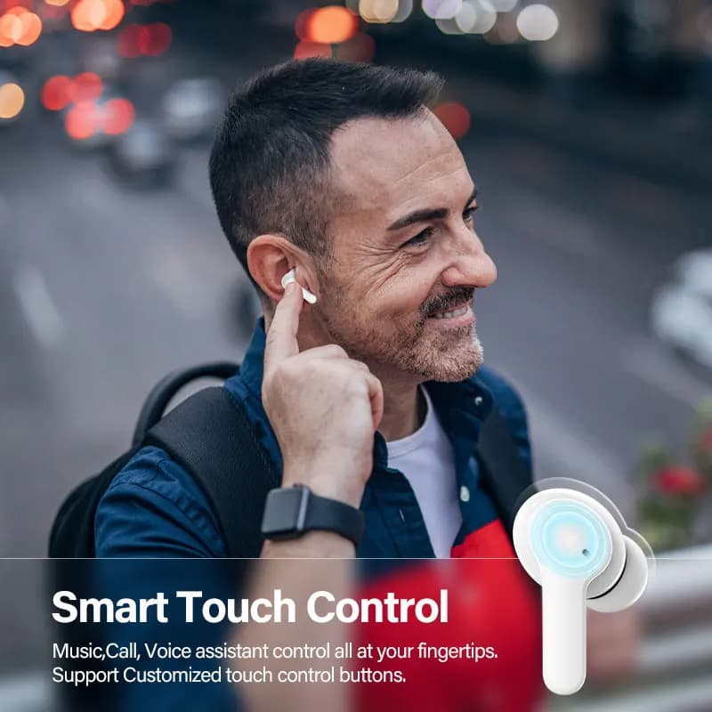 سماعات QCY T13 لاسلكية حقيقية بلوتوث 5.1 TWS سماعات أذن تحكم باللمس سماعات رأس داخل الأذن 40 ساعة انتظار 4 ميكروفونات ENC مكالمة HD - 5