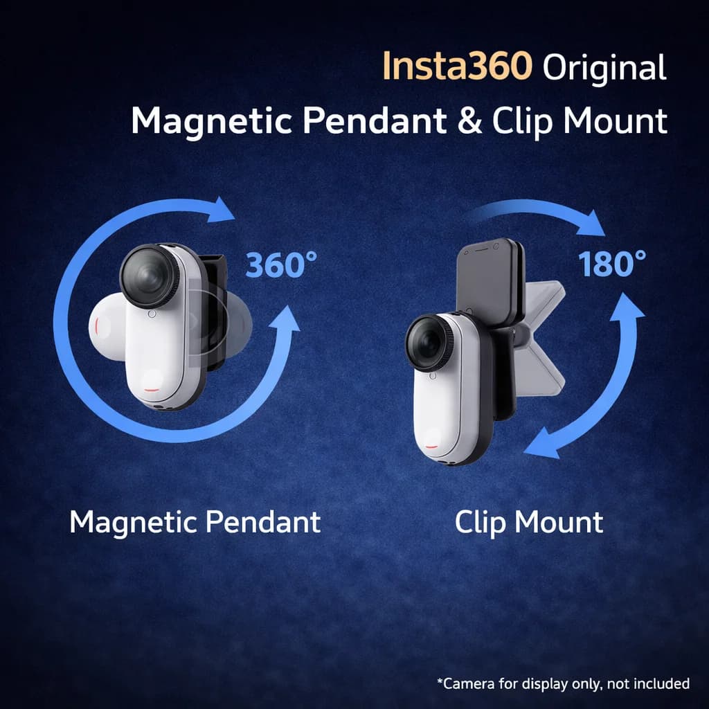 حامل مغناطيسي قابل للارتداء Insta360 GO 3 / GO 3S الأصلي، حامل POV بزاوية ميل 180 درجة مع ظهر سيليكون ناعم، ملحق رسمي