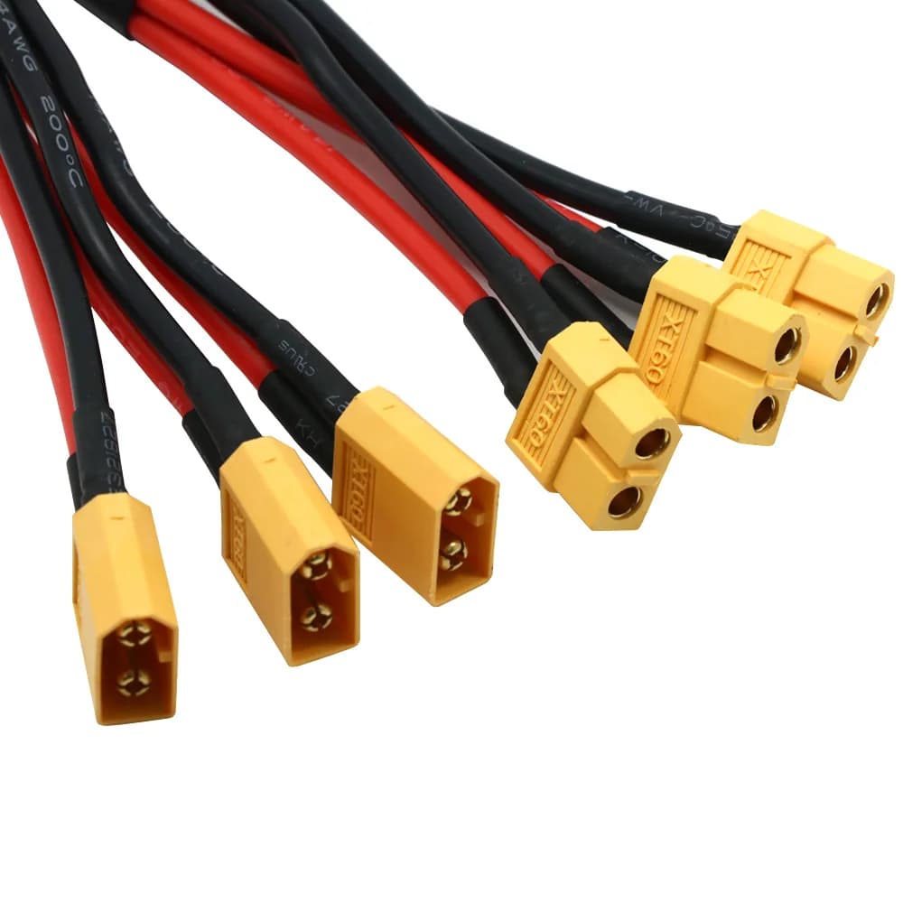 XT60 موصل البطارية المتوازي كابل ذكر/أنثى تمديد مزدوج Y الفاصل/ 3-Way 14AWG سلك السيليكون لمحرك بطارية RC - 6