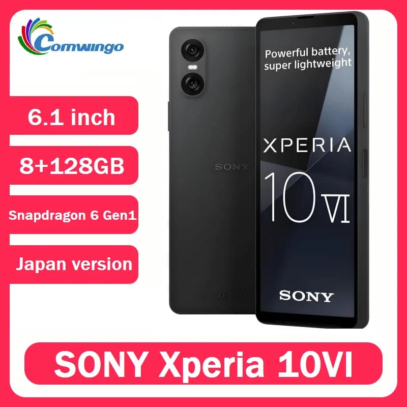 سوني إكسبيريا 10VI 5G، شاشة 6.1 بوصة OLED، 8+128GB، معالج Snapdragon 6 Gen 1، كاميرا 48MP، الإصدار الياباني الأصلي