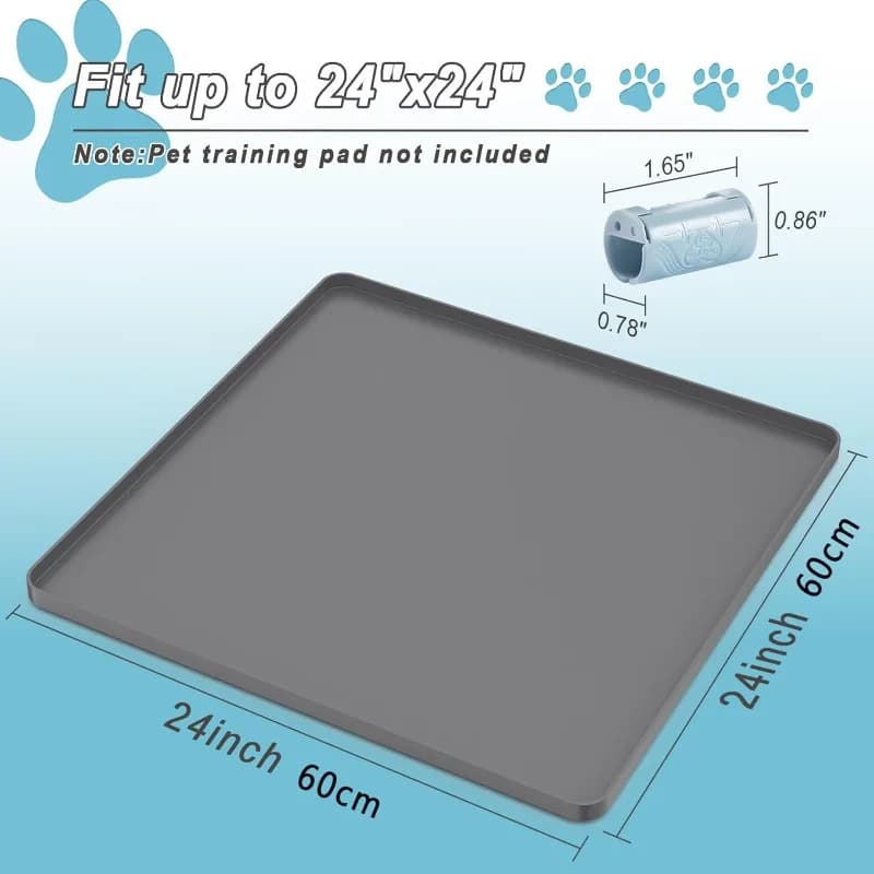 Dog Potty Pad Holder with Raised Edges and Leak-Proof Design - No-Spill Training Pads for Puppies to Safely Protect Floors - 5