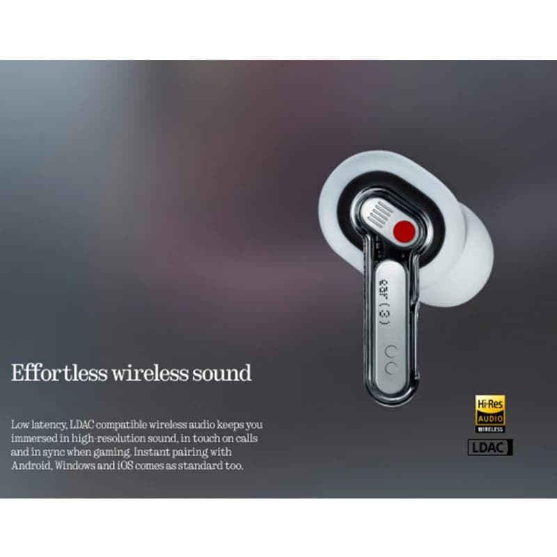 سماعات أذن لاسلكية ناثينج إير (3) مع ميكروفون فائق و45dB إلغاء ضوضاء هجين نشط و12 مم ديناميكي عالي الدقة و6 ميكروفونات وبلوتوث - 6