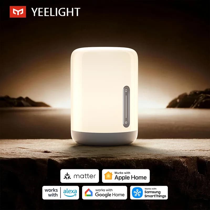 مصباح Yeelight الذكي LED بجانب السرير D1، إضاءة كاملة قابلة للتعديل، لون أبيض قابل للضبط من 2700K إلى 6500K، خافت تدريجي، مناسب لغرفة النوم